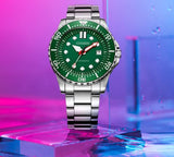 Citizen Promaster Mechanical Green Dial Silver Steel Strap Watch For Men - NJ0129-87X Authentic Buy Shop Now