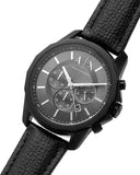 Armani Exchange Banks Chronograph Black Dial Black Leather Strap Watch For Men - AX1724 Authentic Buy Shop Now