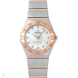 Omega Constellation Manhattan Quartz Diamonds Mother of Pearl Dial Two Tone Steel Strap Watch for Women - 131.20.25.60.55.001 Authentic Buy Shop Now