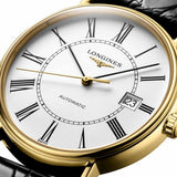 Longines Presence 25.5mm Automatic White Dial Black Leather Strap Watch for Women - L4.921.2.11.2 Authentic Buy Shop Now