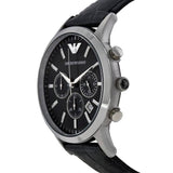 Emporio Armani Renato Chronograph Black Dial Black Leather Strap Watch For Men - AR2447 Authentic Buy Shop Now