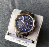 Michael Kors Lexington Blue Dial Two Tone Steel Strap Watch for Men - MK8412 Authentic Buy Shop Now
