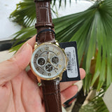 Tommy Hilfiger Keagan Quartz Silver Dial Brown Leather Strap Watch for Men - 1791291 Authentic Buy Shop Now