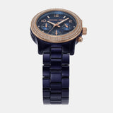 Michael Kors Runway Chronograph Blue Dial Blue Steel Strap Watch for Women - MK7423 Authentic Buy Shop Now