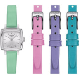 Tissot T Lady Lovely Square Silver Dial Light Green Leather Strap Watch for Women - T058.109.16.031.01 Authentic Buy Shop Now