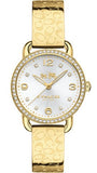 Coach Delancey Diamonds Silver Dial Gold Steel Strap Watch for Women - 14502354 Authentic Buy Shop Now