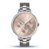 Hugo Boss Symphony Red Gold Dial Silver Steel Strap Watch for Women- 1502421 Authentic Buy Shop Now