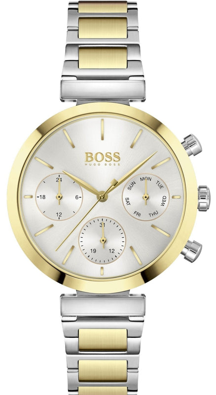 Hugo Boss Flawless Silver Dial Two Tone Steel Strap Watch for Women - 1502550 Authentic Buy Shop Now