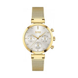 Hugo Boss Flawless White Dial Gold Mesh Bracelet Watch for Women - 1502552 Authentic Buy Shop Now