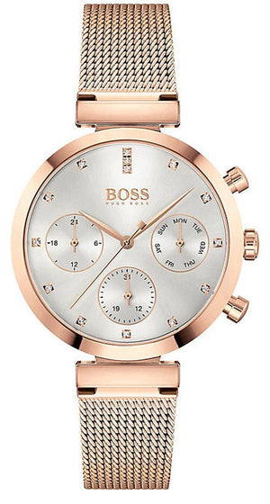 Hugo Boss Flawless White Dial Gold Mesh Bracelet Watch for Women - 1502553 Authentic Buy Shop Now