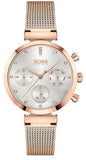 Hugo Boss Flawless White Dial Gold Mesh Bracelet Watch for Women - 1502553 Authentic Buy Shop Now