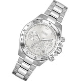 Hugo Boss Novia Chronograph Silver Dial Silver Steel Strap Watch for Women - 1502616 Authentic Buy Shop Now