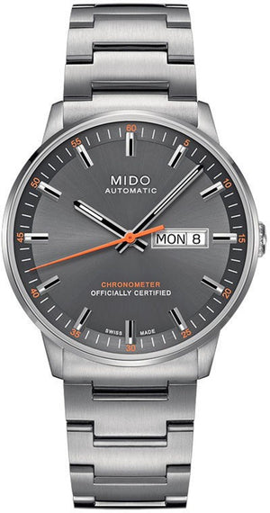 Mido Commander II Automatic Chronometer Grey Dial Silver Steel Strap Watch For Men - M021.431.11.061.01 Authentic Buy Shop Now