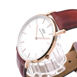 Daniel Wellington Classic Suffolk White Dial Brown Leather Strap Watch For Men - DW00100122 Authentic Buy Shop Now