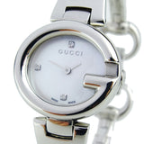 Gucci Guccissima Diamonds Mother of Pearl Dial Silver Steel Strap Watch For Women - YA134504 Authentic Buy Shop Now