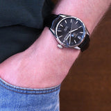 Tag Heuer Carrera Automatic Black Dial Black Leather Strap Watch for Men - WAR201A.FC6266 Authentic Buy Shop Now