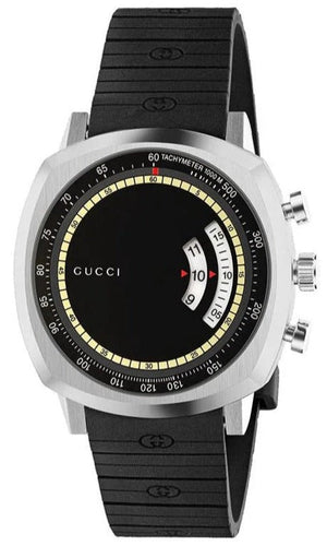 Gucci Grip Chronograph Black Dial Black Rubber Strap Watch For Men - YA157301 Authentic Buy Shop Now