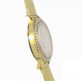 Guess Chelsea Crystals Mother of Pearl White Dial Gold Mesh Bracelet Watch For Women - W0647L7 Authentic Buy Shop Now