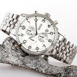 Hugo Boss Aeroliner Chronograph Quartz White Dial Silver Steel Strap Watch For Men - HB1512445 Authentic Buy Shop Now