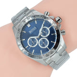 Hugo Boss Ikon Blue Dial Silver Steel Strap Watch for Men - 1512963 Authentic Buy Shop Now