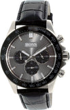 Hugo Boss Ikon Grey Dial Black Leather Strap Watch for Men - 1513177 Authentic Buy Shop Now