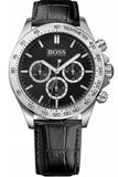 Hugo Boss Ikon Black Dial Black Leather Strap Watch for Men - 1513178 Authentic Buy Shop Now