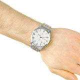 Hugo Boss Areoliner Chronograph White Dial Two Tone Steel Strap Watch for Men - 1513236 Authentic Buy Shop Now