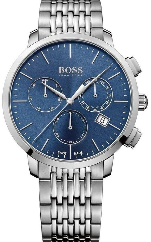 Hugo Boss Associate Blue Dial Silver Steel Strap Watch for Men - 1513269 Authentic Buy Shop Now