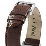 Hugo Boss Jet Chronograph Quartz Silver Dial Brown Leather Strap Watch For Men - HB1513280 Authentic Buy Shop Now