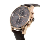 Hugo Boss Jet Grey Dial Brown Leather Strap Watch for Men - 1513281 Authentic Buy Shop Now