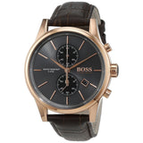 Hugo Boss Jet Grey Dial Brown Leather Strap Watch for Men - 1513281 Authentic Buy Shop Now