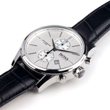 Hugo Boss Jet Silver Dial Black Leather Strap Watch for Men - 1513282 Authentic Buy Shop Now