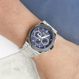 Hugo Boss Supernova Chronograph Blue Dial Silver Steel Strap Watch for Men - 1513360 Authentic Buy Shop Now