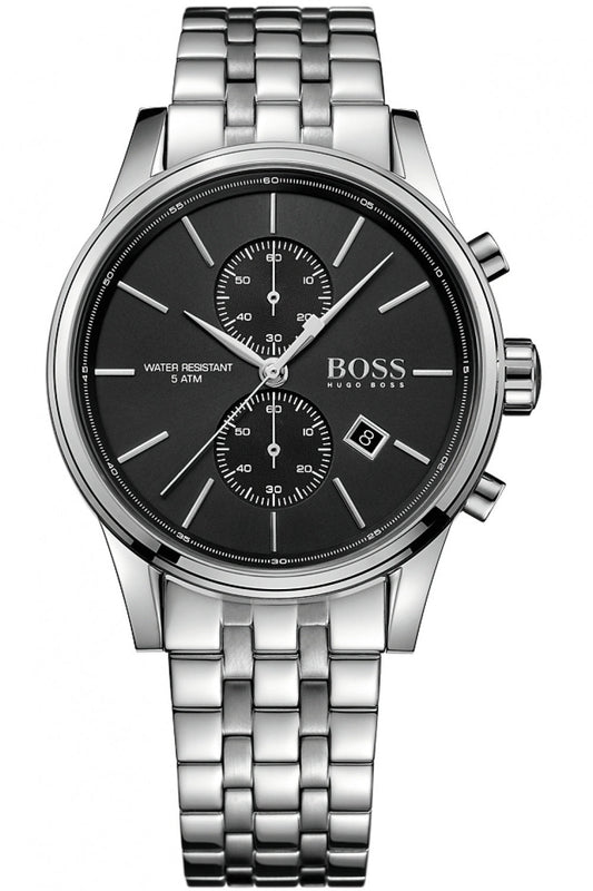 Hugo Boss Jet Black Dial Silver Steel Strap Watch for Men - 1513383 Authentic Buy Shop Now