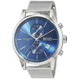 Hugo Boss Jet Blue Dial Silver Mesh Bracelet Watch for Men - 1513441 Authentic Buy Shop Now