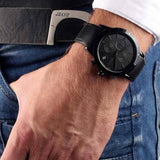 Hugo Boss Rafale Chronograph Black Dial Black Leather Strap Watch For Men - 1513456 Authentic Buy Shop Now