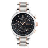 Hugo Boss Grand Prix Black Dial Two Tone Steel Strap Watch for Men - 1513473 Authentic Buy Shop Now