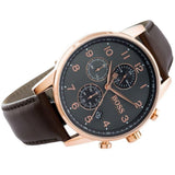 Hugo Boss Navigator Grey Dial Brown Leather Strap Watch for Men - 1513496 Authentic Buy Shop Now