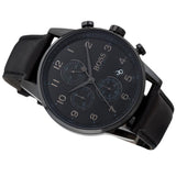 Hugo Boss Navigator Black Dial Black Leather Strap Watch for Men - 1513497 Authentic Buy Shop Now