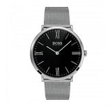 Hugo Boss Jackson Quartz Black Dial Silver Mesh Bracelet Watch For Men - 1513514 Authentic Buy Shop Now