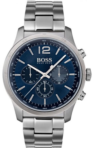 Hugo Boss Professional Chronograph Blue Dial Silver Steel Strap Watch for Men - 1513527 Authentic Buy Shop Now