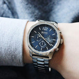 Hugo Boss Professional Chronograph Blue Dial Silver Steel Strap Watch for Men - 1513527 Authentic Buy Shop Now
