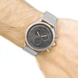 Hugo Boss Companion Chronograph Grey Dial Silver Mesh Bracelet Watch For Men - 1513549 Authentic Buy Shop Now