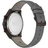 Hugo Boss Grand Prix Silver Dial Grey Leather Strap Watch for Men - 1513603 Authentic Buy Shop Now