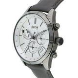 Hugo Boss Grand Prix White Dial Grey Leather Strap Watch for Men - 1513633 Authentic Buy Shop Now