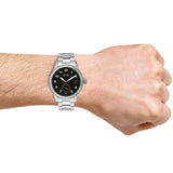 Hugo Boss Legacy Black Dial Silver Steel Strap Watch for Men - 1513671 Authentic Buy Shop Now