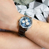 Hugo Boss Pioneer Chronograph Blue Dial Brown Leather Strap Watch For Men - 1513709 Authentic Buy Shop Now