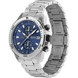 Hugo Boss Vela Chronograph Diver Blue Dial Silver Steel Strap Watch for Men - 1513775 Authentic Buy Shop Now