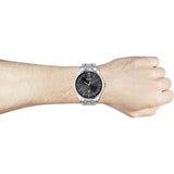 Hugo Boss Officer Black Dial Silver Steel Strap Watch for Men - 1513614 Authentic Buy Shop Now