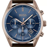Hugo Boss Champion Blue Dial Brown Leather Strap Watch for Men - 1513817 Authentic Buy Shop Now